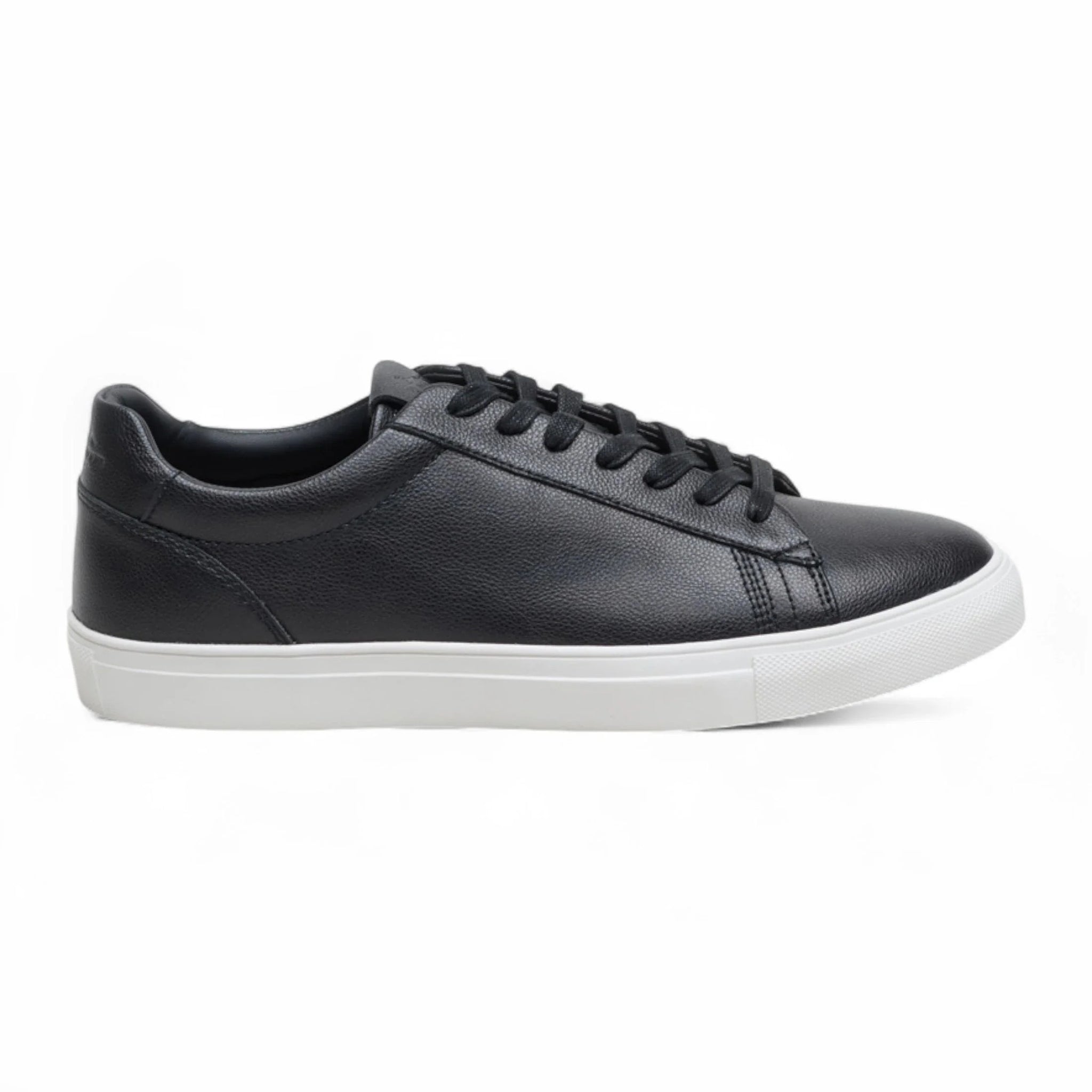 Schwarze Herren-Sneaker aus Leder mit Schnürung