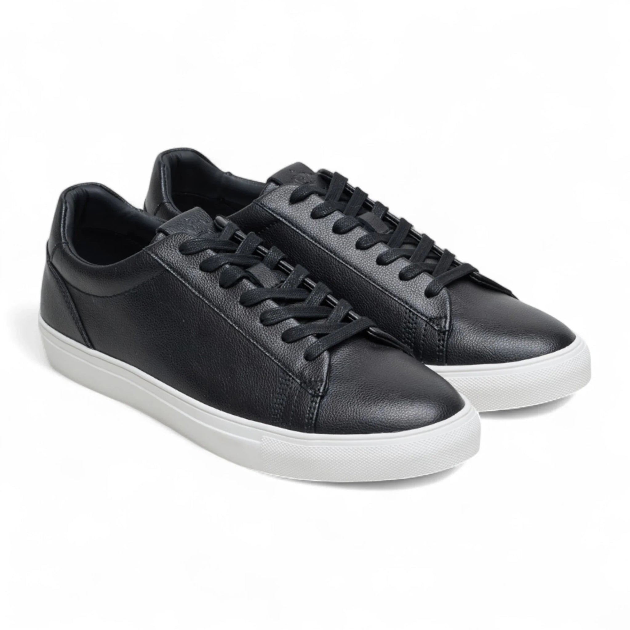 Schwarze Herren-Sneaker aus Leder mit Schnürung