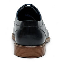 Schwarze, polierte, schlichte Derby-Schuhe für Herren aus Leder