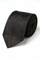 Geschenkset für Herrenkrawatten mit schwarzem Paisley-Muster