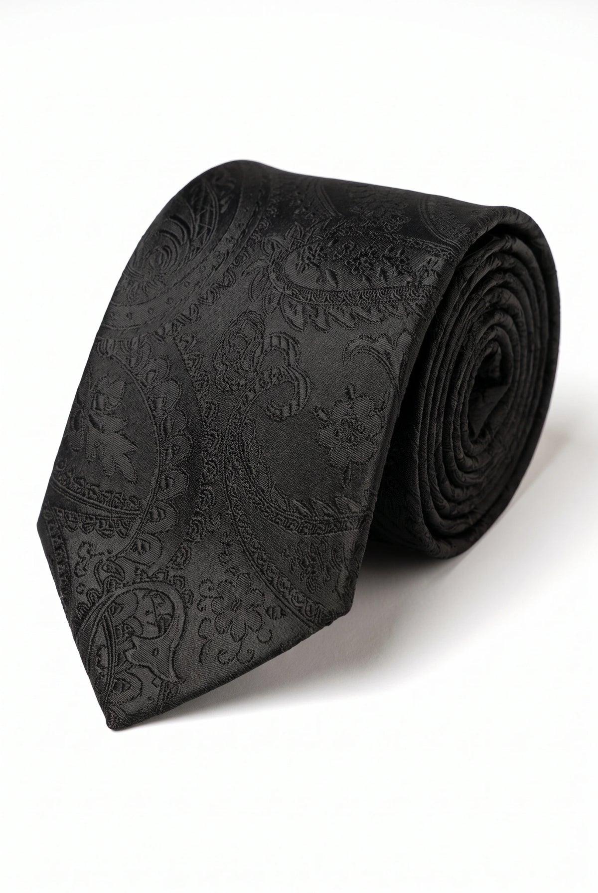 Geschenkset für Herrenkrawatten mit schwarzem Paisley-Muster