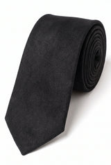 Schwarze Herrenkrawatte mit Wildlederfinish