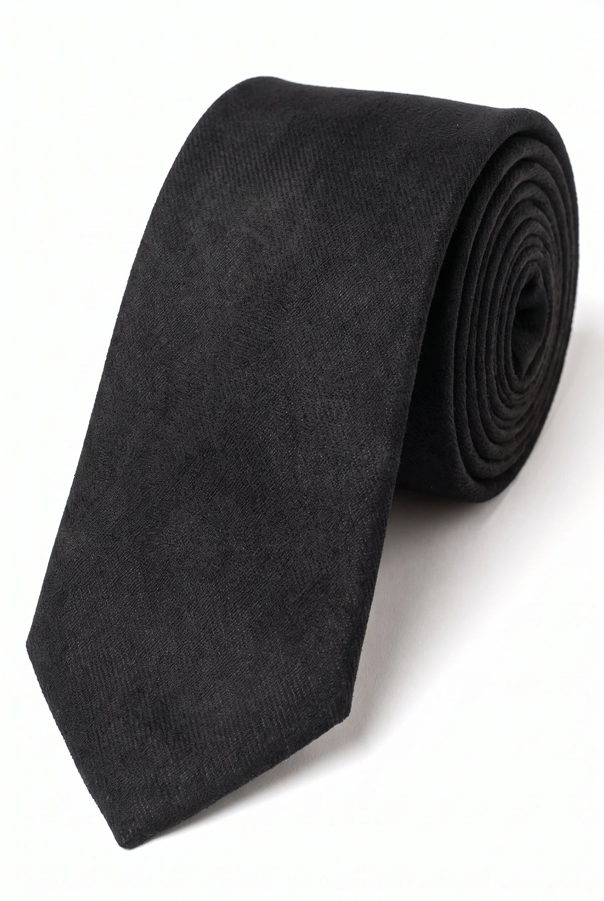 Schwarze Herrenkrawatte mit Wildlederfinish
