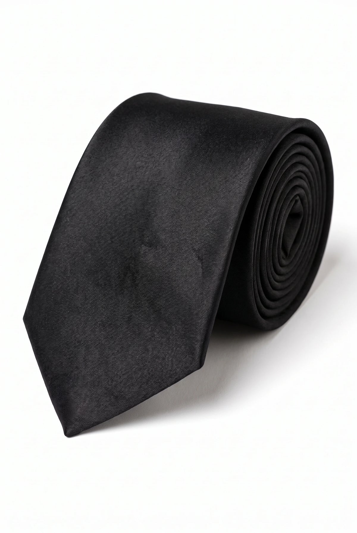 Schwarzes Herren-Krawatten-Set mit Einstecktuch und Manschettenknöpfen