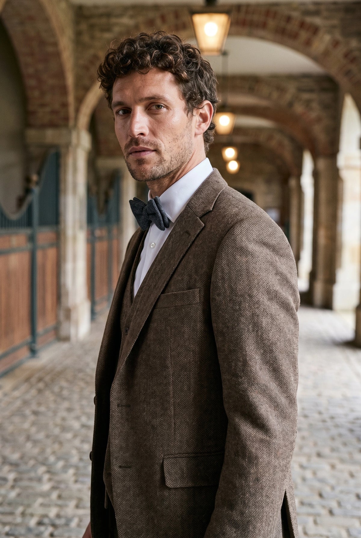 Schwarze Tweed-Fliege für Herren