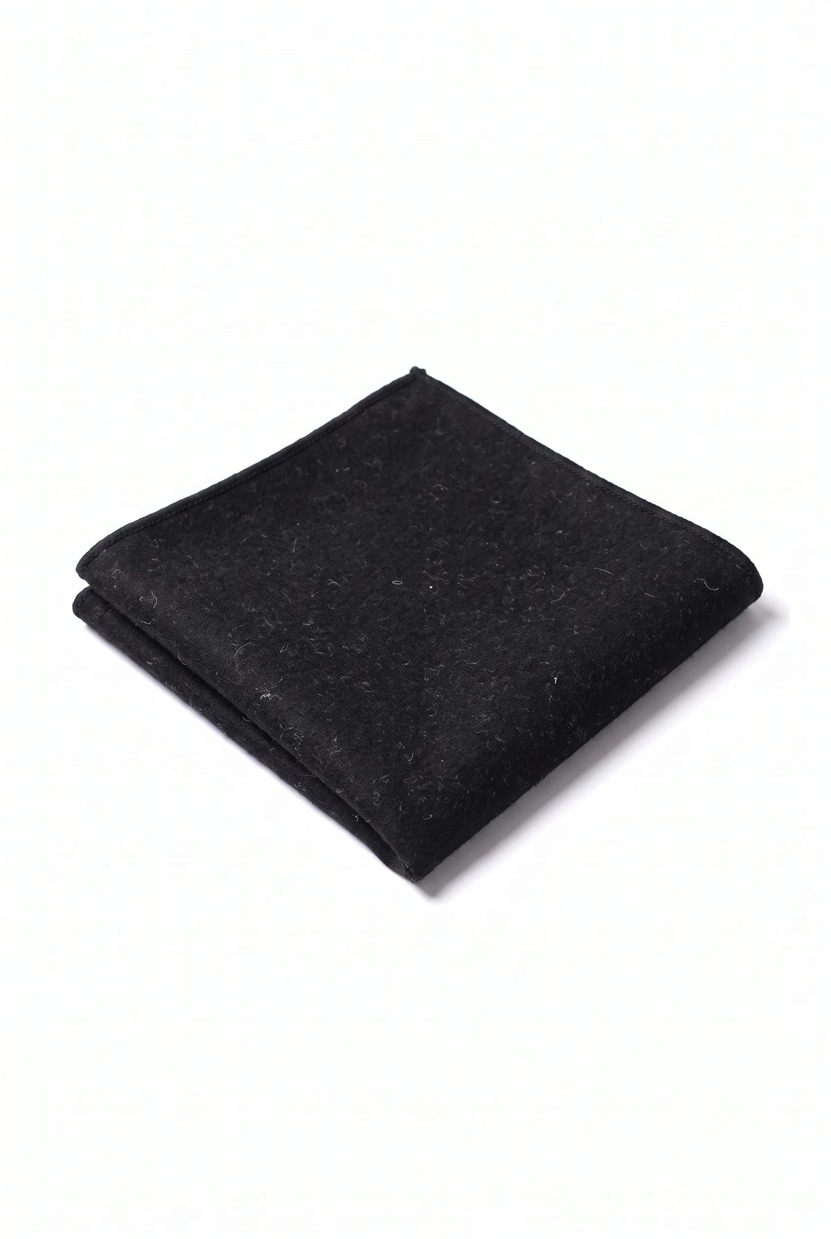 Schwarzes Einstecktuch aus Tweed-Wollmischung für Herren