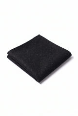 Schwarzes Einstecktuch aus Tweed-Wollmischung für Herren