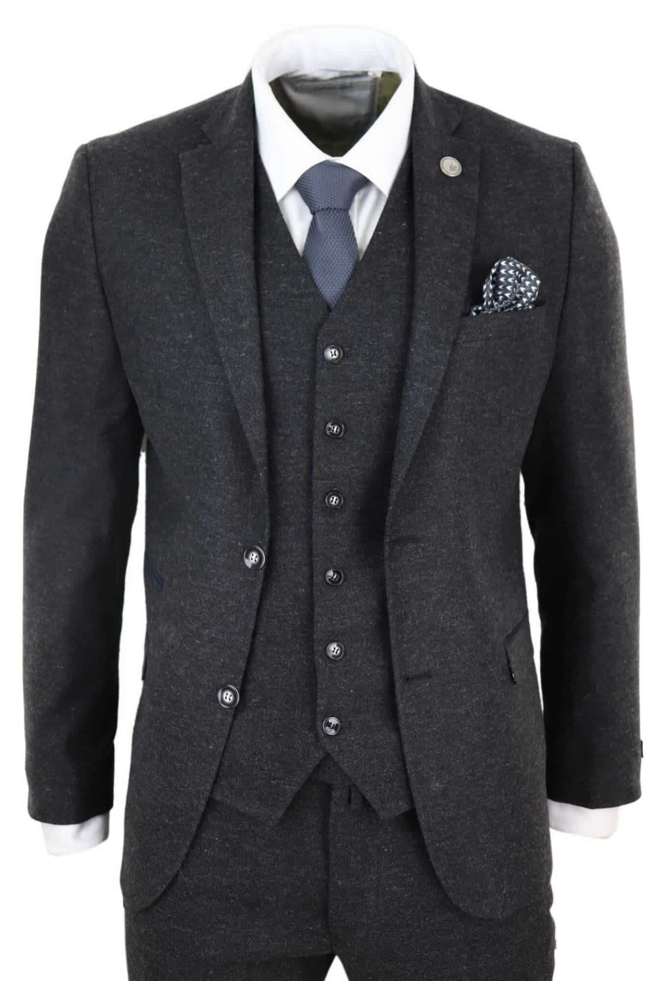 Mens Black Vintage 1920s Suit