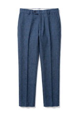 Dion - Blaue Tweedhose mit Fischgrätenmuster und Karomuster für Herren