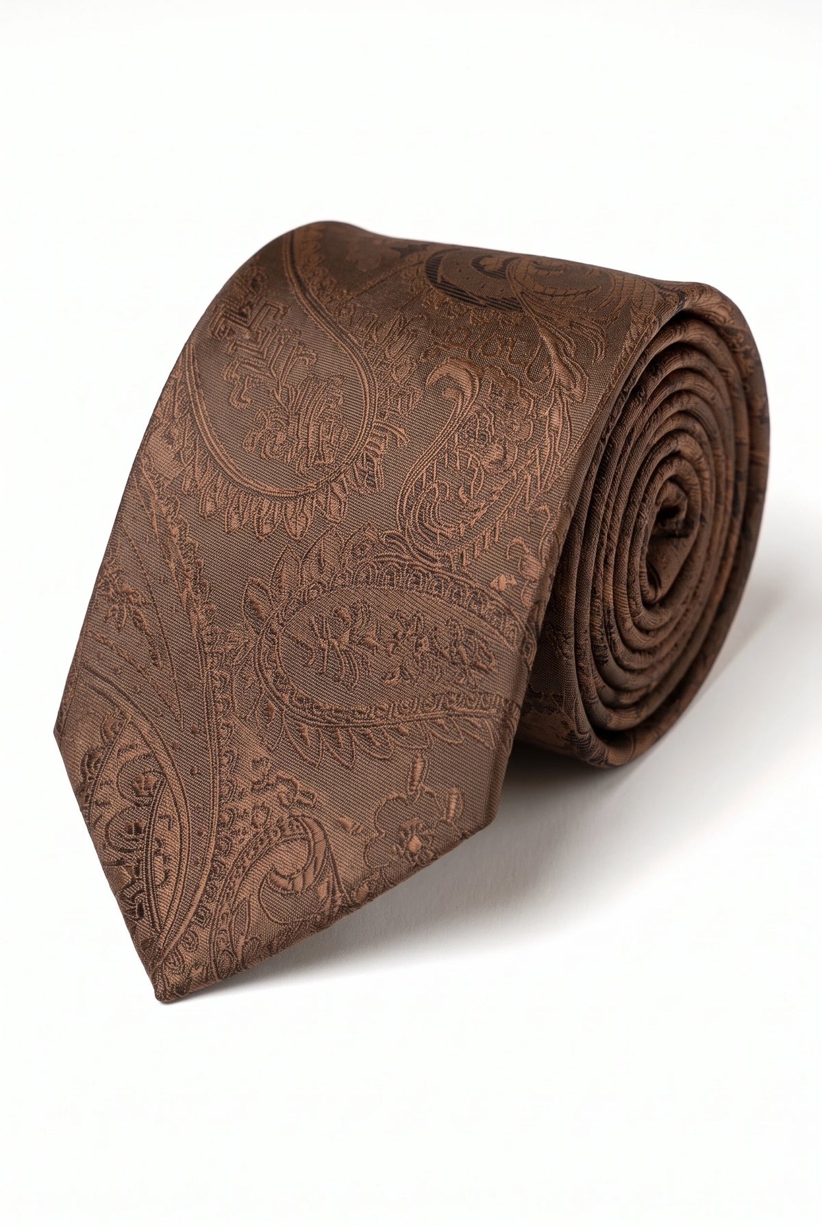 Geschenkset für Herrenkrawatten mit braunem Paisley-Muster