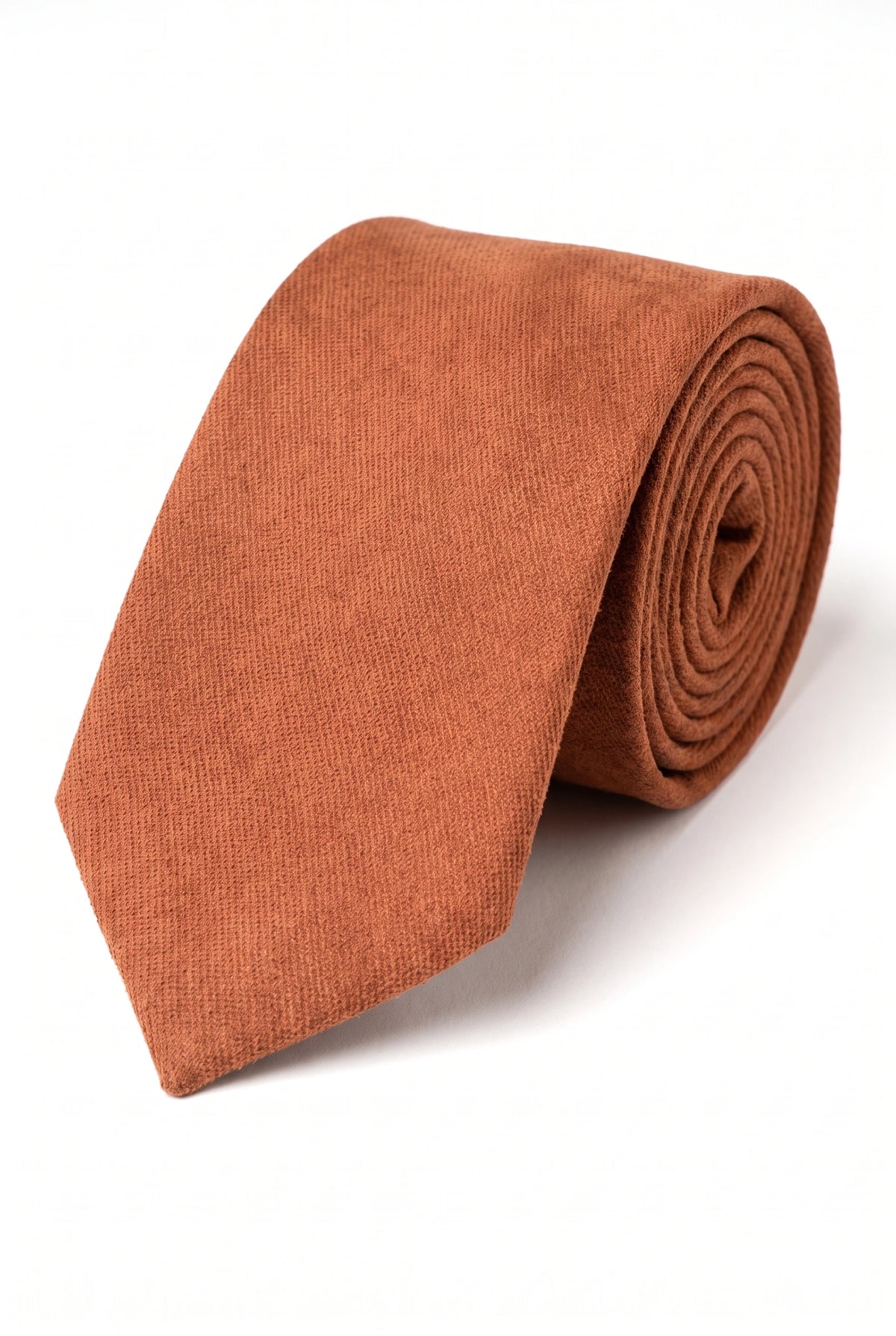 Herrenkrawatte in Braun mit Wildlederfinish