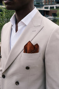 Einstecktuch aus braunem Tweed für Herren