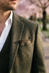 Einstecktuch aus braunem Tweed für Herren