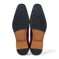 Klassische, formelle Herren-Brogue-Schnürschuhe aus burgunderrotem Leder