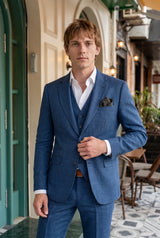 Einstecktuch für Herren aus anthrazitfarbenem Tweed-Wollmischgewebe