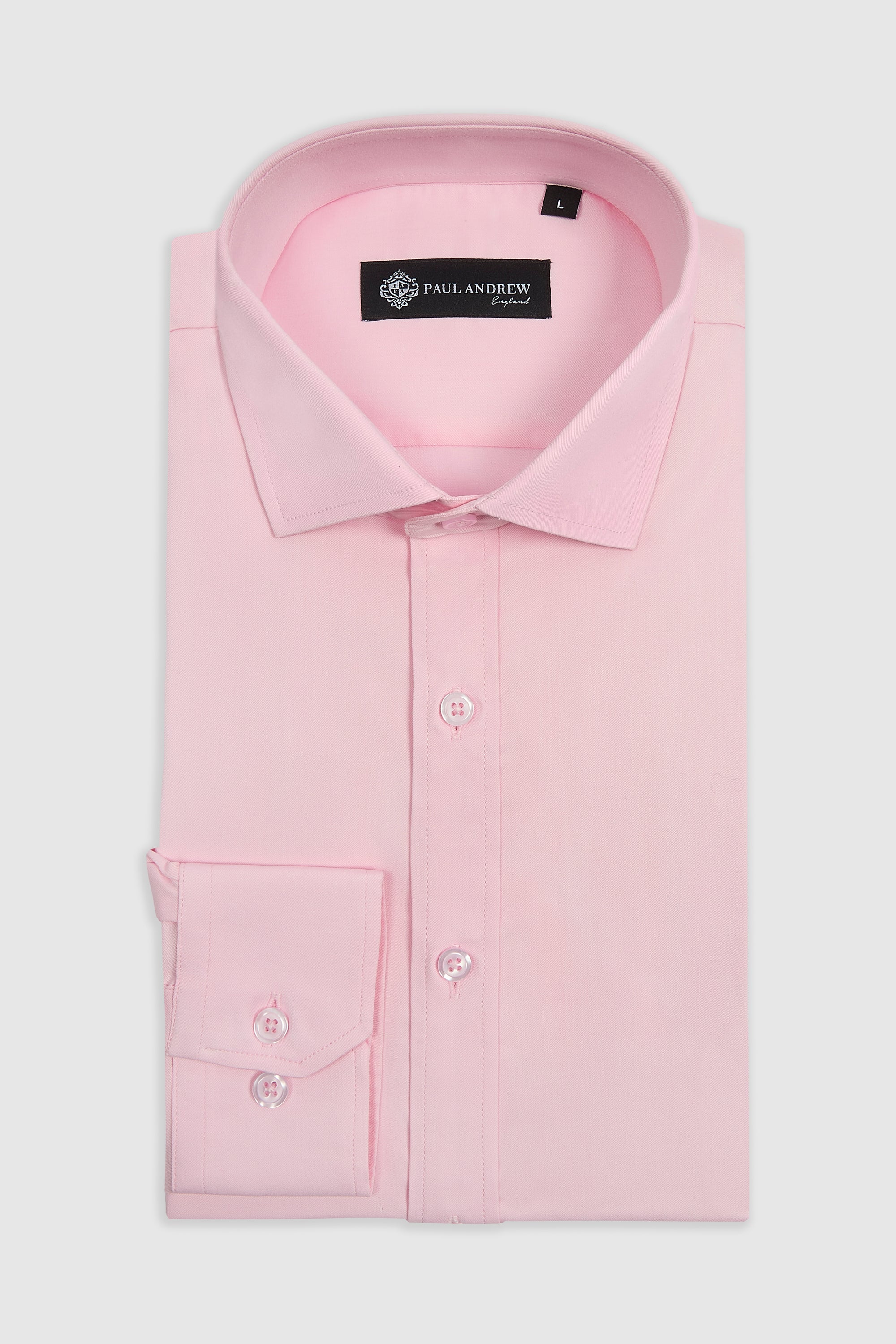 Klassisches Herrenhemd mit doppelter Manschette und Cutaway-Kragen – Rosa