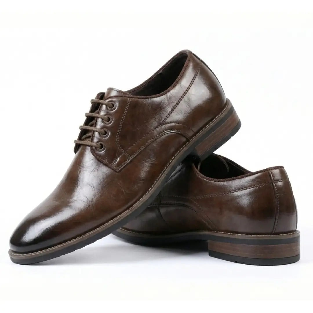 Klassische Herren-Derby-Schnürschuhe mit schlichter Zehenpartie