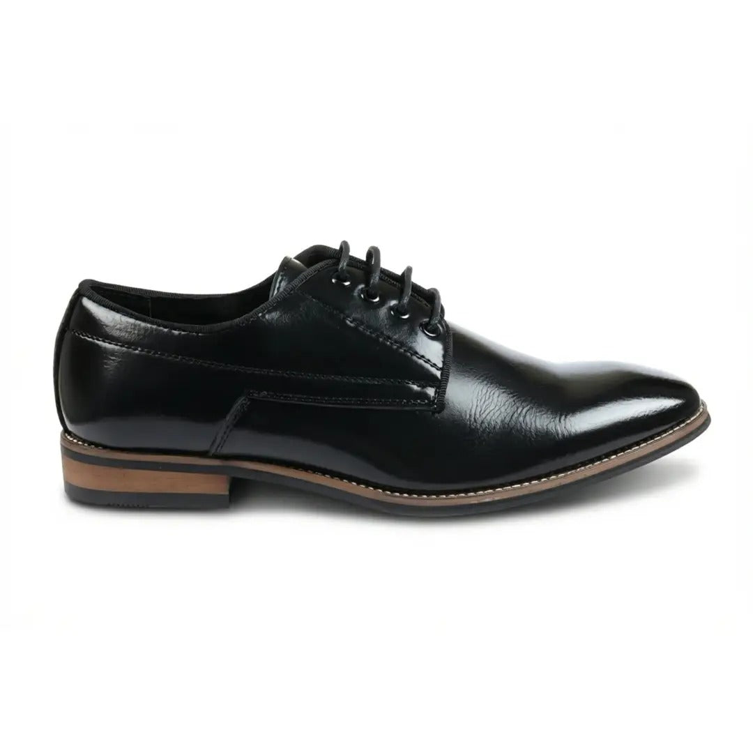 Klassische Herren-Derby-Schnürschuhe mit schlichter Zehenpartie