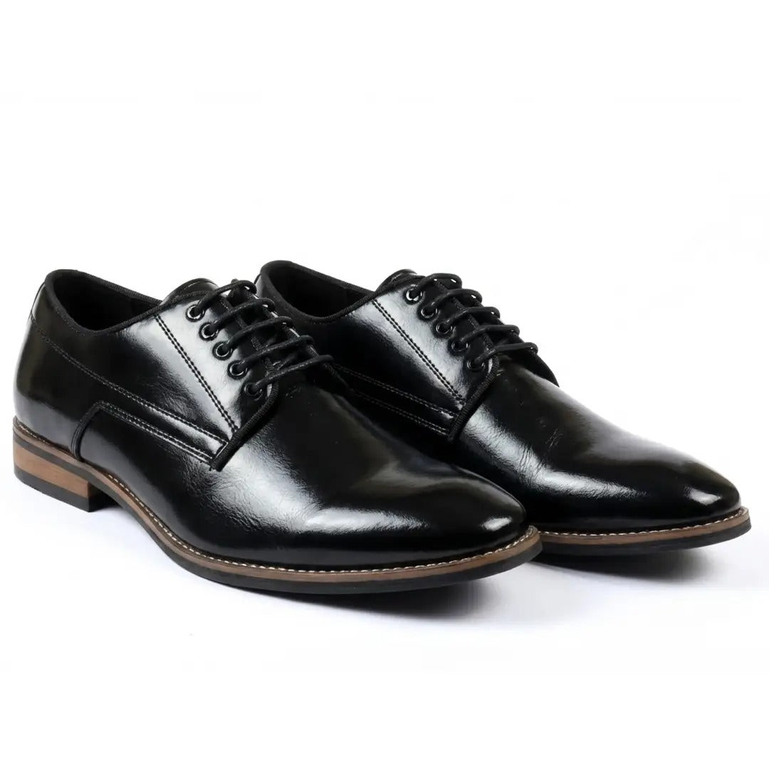 Klassische Herren-Derby-Schnürschuhe mit schlichter Zehenpartie