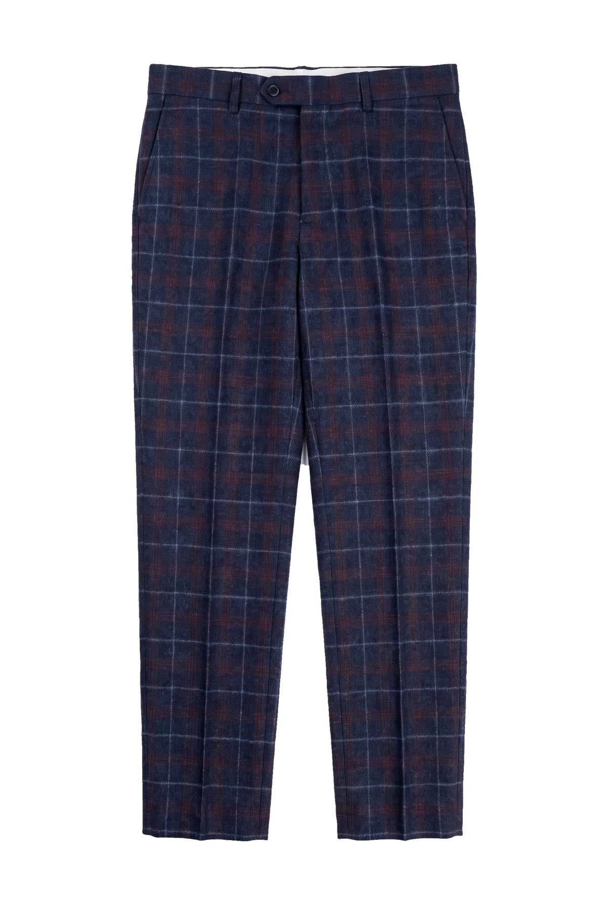 Rover - Herren Hochzeitshose Blau Tweed Kariert