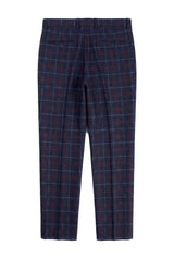 Rover - Herren Hochzeitshose Blau Tweed Kariert