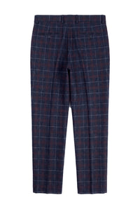 Rover - Herren Hochzeitshose Blau Tweed Kariert