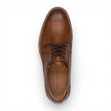 Herren-Derbyschuhe aus cognacbraunem Leder mit schlichter Zehenpartie