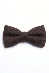 Herrenfliege aus dunkelbraunem Tweed-Wollmischgewebe