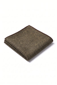 Einstecktuch für Herren aus dunkelbraunem Tweed-Wollmischgewebe