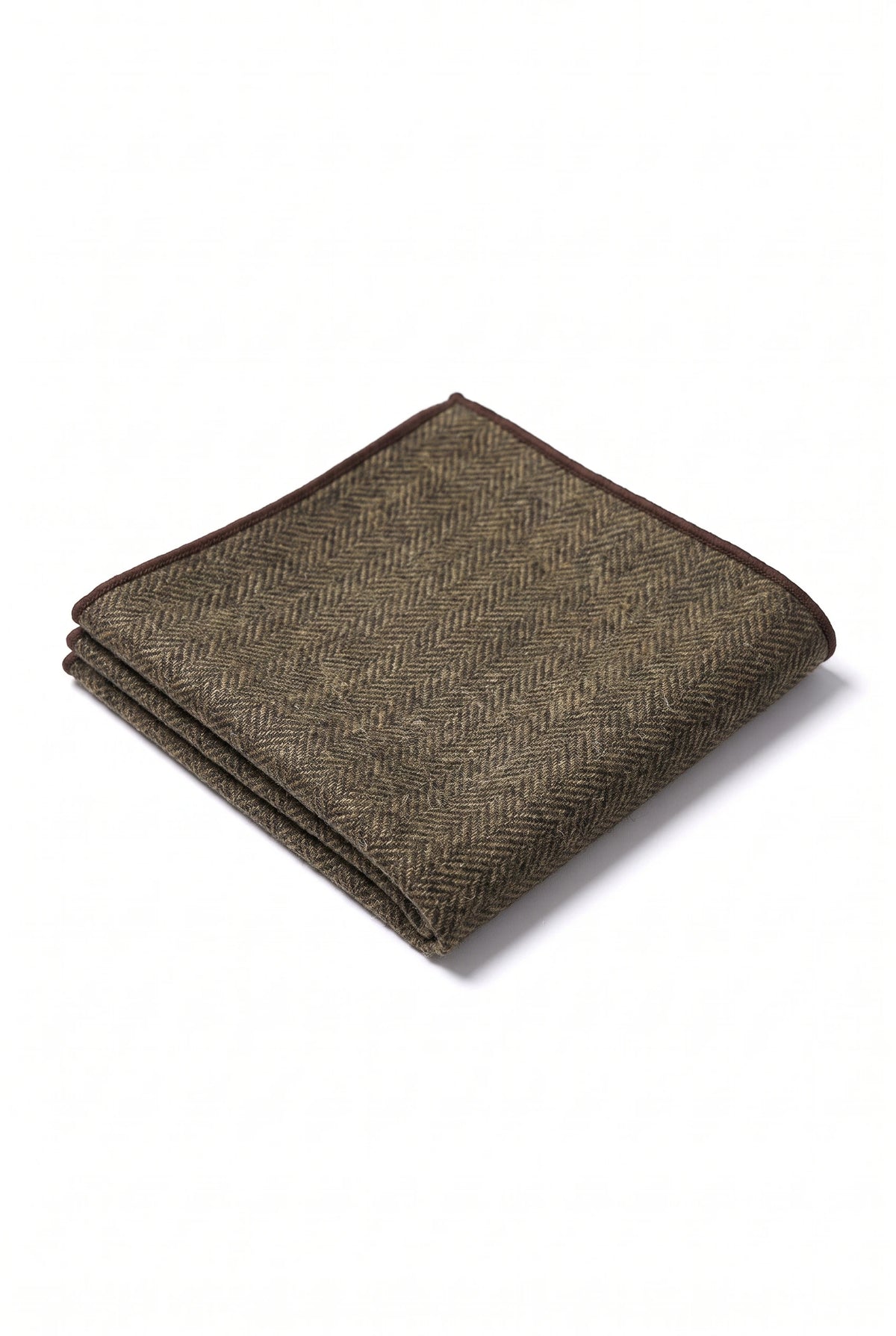Einstecktuch für Herren aus dunkelbraunem Tweed-Wollmischgewebe