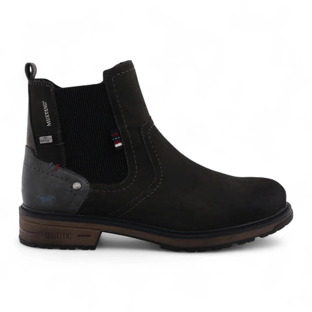 Dunkelgraue, wasserabweisende Chelsea-Stiefeletten für Herren
