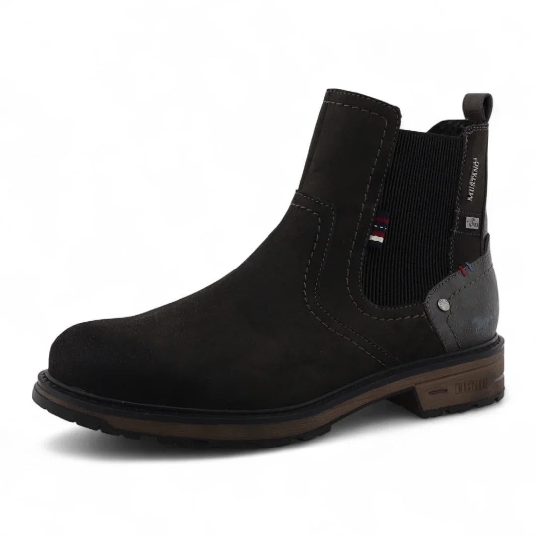 Dunkelgraue, wasserabweisende Chelsea-Stiefeletten für Herren