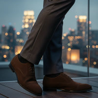 Herren-Oxford-Schnürschuhe aus Wildlederimitat