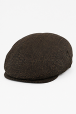 Herren Schiebermütze Wolle Fischgrät Braun Tweed Klassisch 1920er Unisex Del Boy