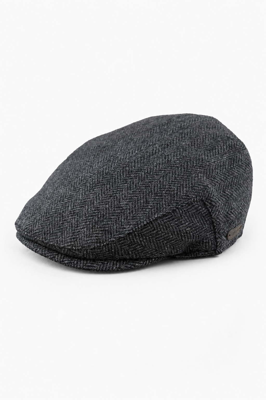 Herren Schiebermütze Wolle Fischgrät Anthrazit Tweed Klassisch 1920er Unisex Del Boy