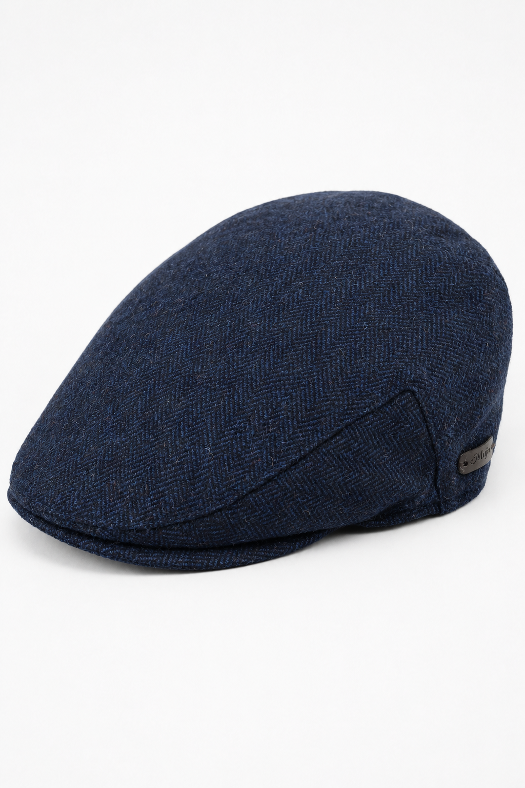 Herren Schiebermütze Wolle Fischgrät Marineblau Tweed Klassisch 1920er Unisex Del Boy