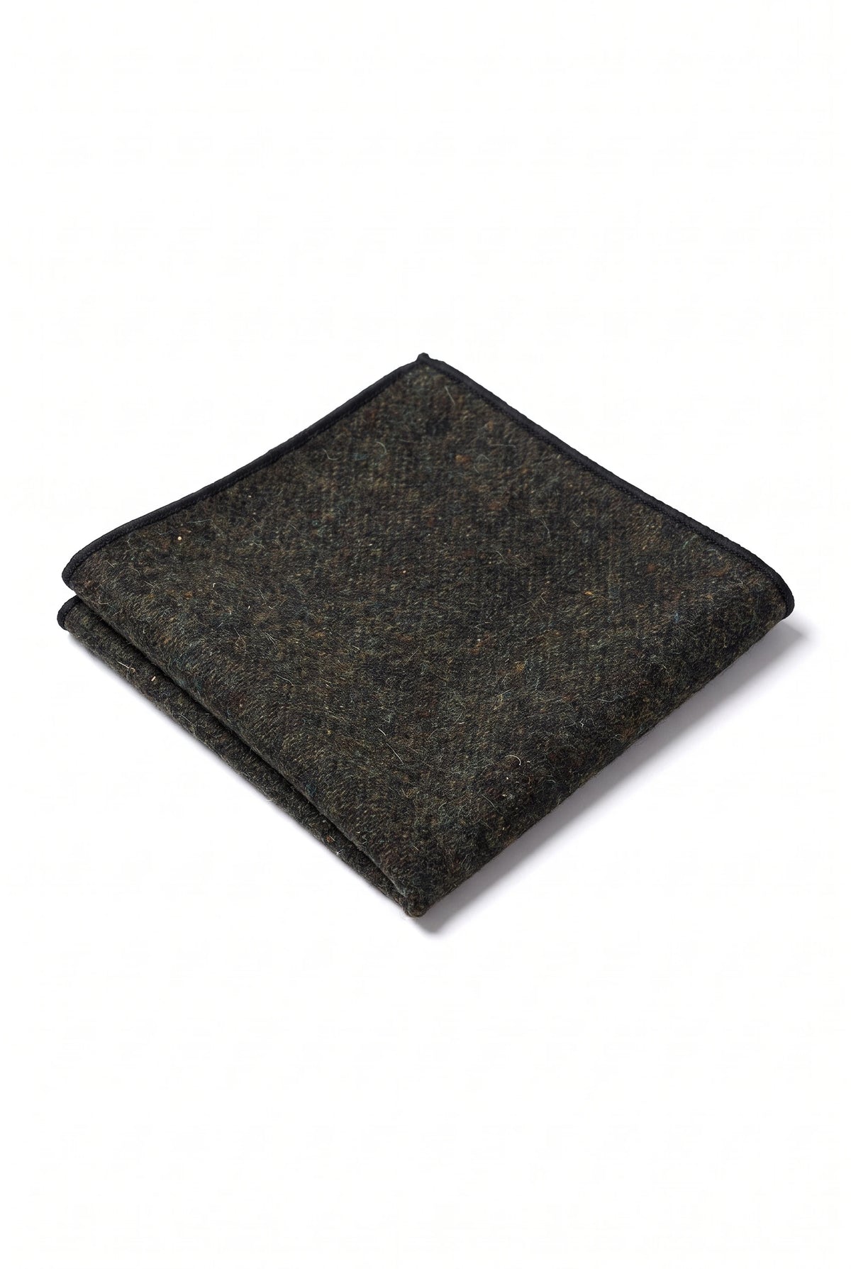Grünes Einstecktuch aus Tweed-Wollmischung für Herren