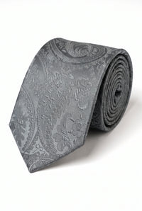 Geschenkset für graue Herrenkrawatten mit Paisley-Muster