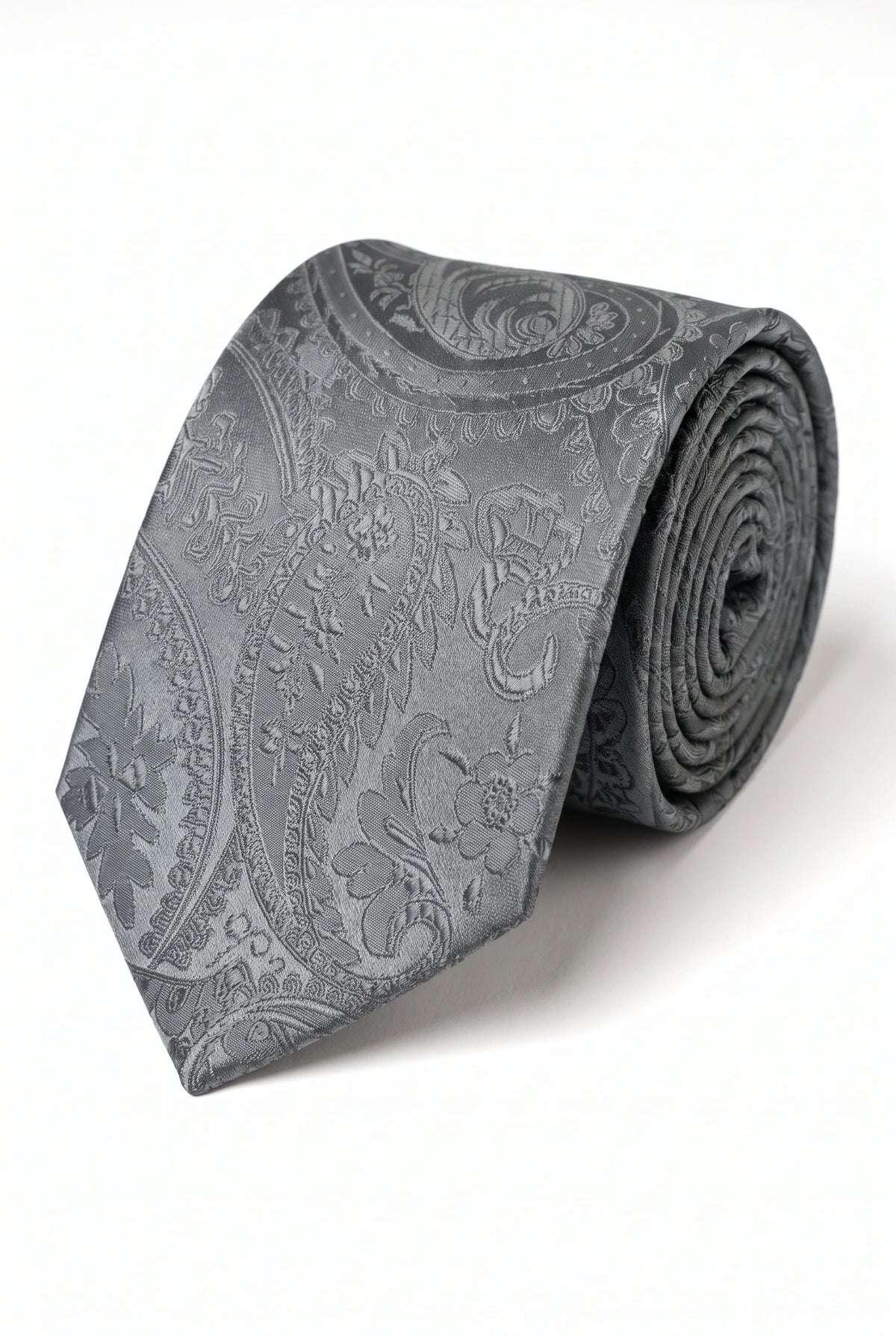 Geschenkset für graue Herrenkrawatten mit Paisley-Muster