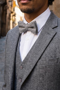 Graue Tweed-Fliege für Herren