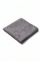 Einstecktuch für Herren aus grauem Tweed-Wollmischgewebe