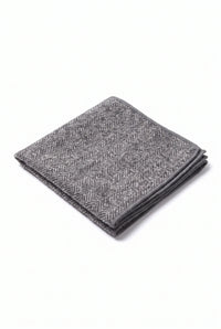 Einstecktuch für Herren aus grauem Tweed-Wollmischgewebe