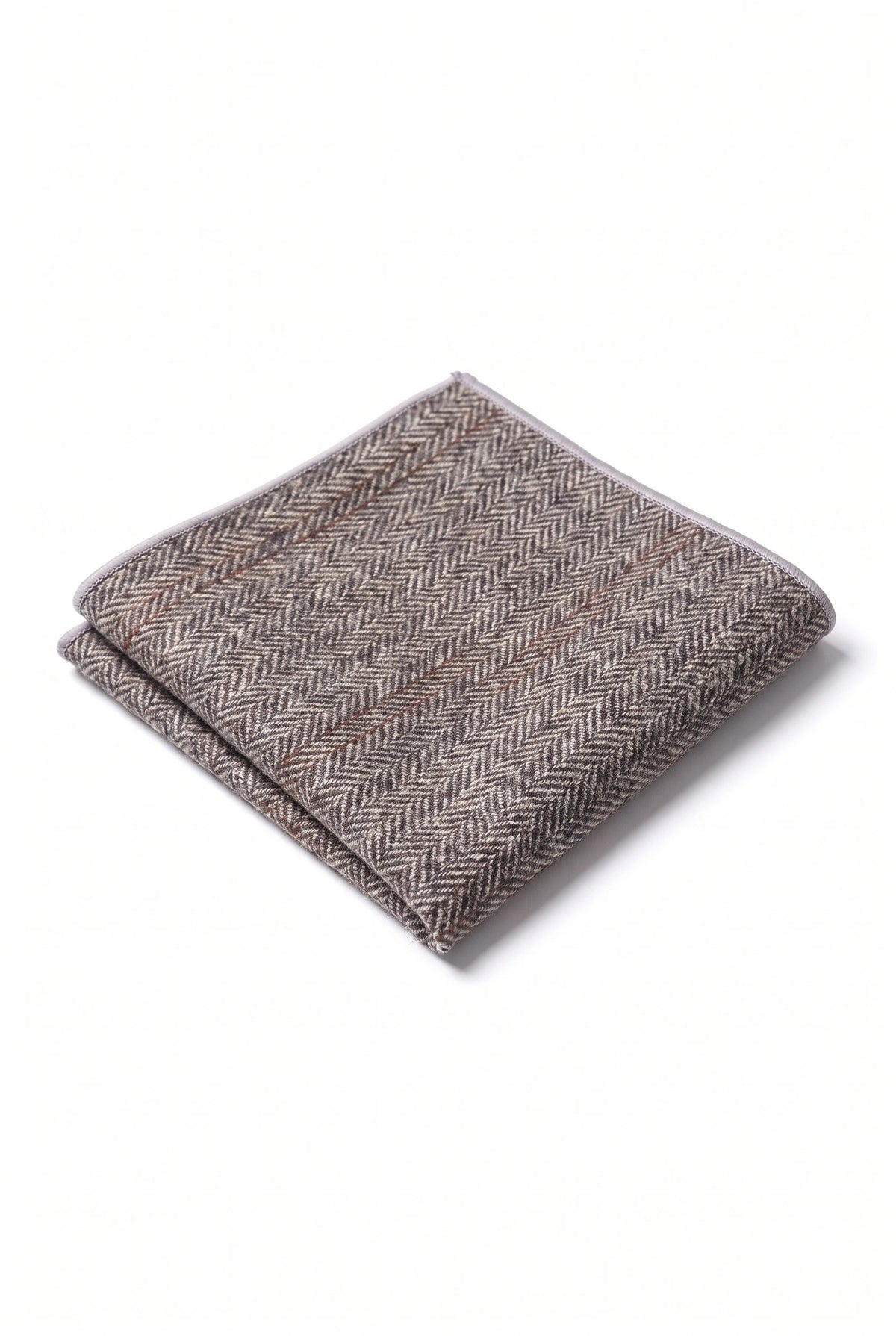 Einstecktuch für Herren aus grauem Tweed-Wollmischgewebe