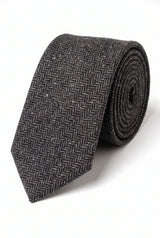 Graue Herrenkrawatte aus Wollmischung und Tweed
