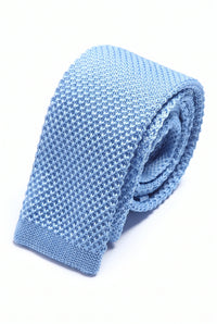 Hellblaue Strickkrawatte für Herren