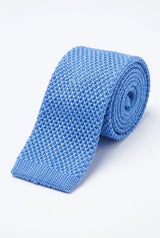 Hellblaue Strickkrawatte für Herren