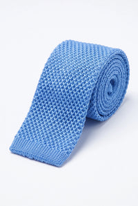 Hellblaue Strickkrawatte für Herren