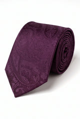 Geschenkset für Herrenkrawatten mit lila Paisley-Muster
