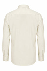 Herren-Langarmhemd mit Knopfleiste – Creme