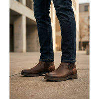 Herren-Chelsea-Stiefeletten, mokkabraun, wasserabweisend